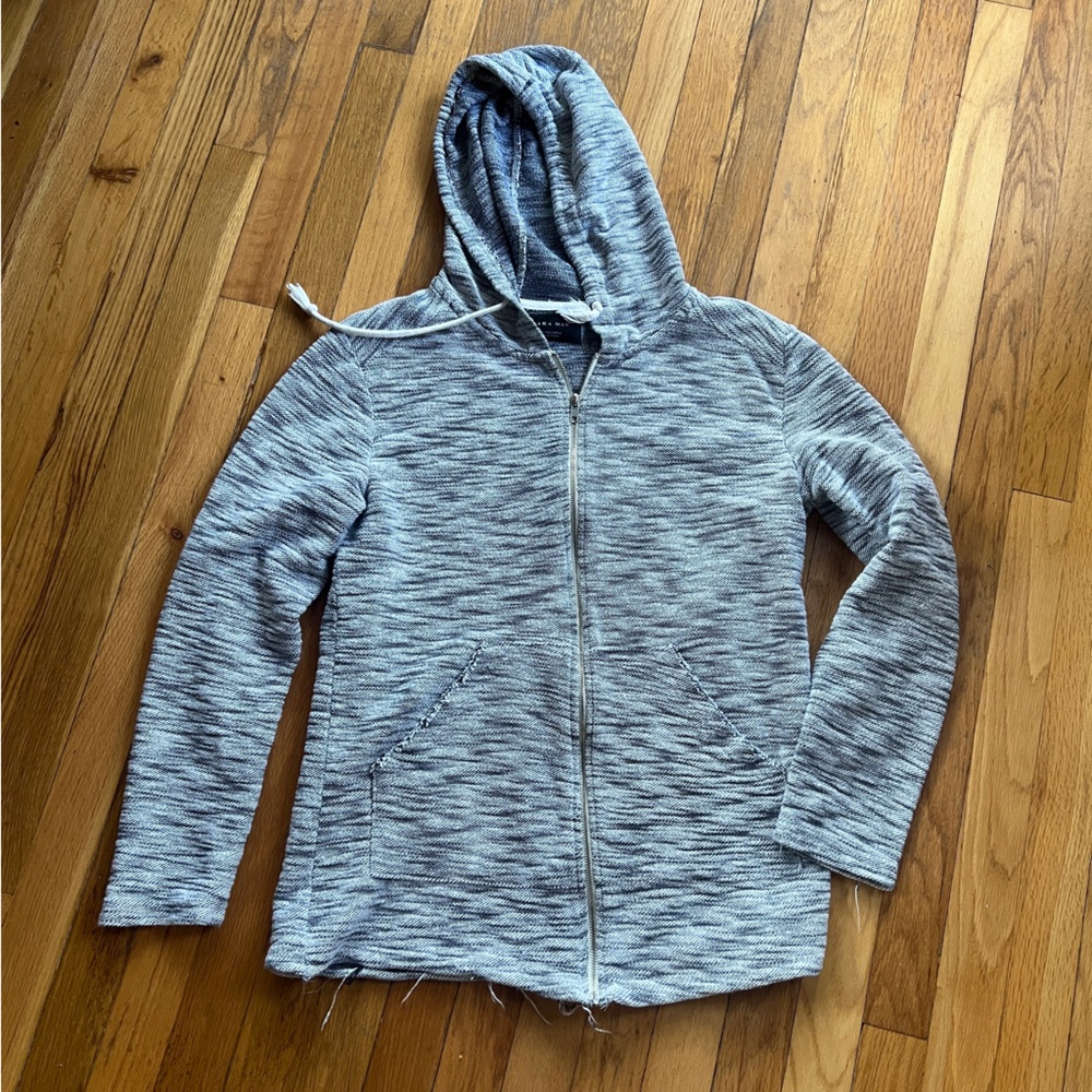 Zara man blue zip up hoodie